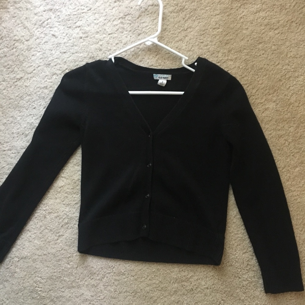 Old navy sweater/ black/ clear buttons